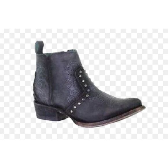 Corral Black Embroidery & Studs Round Toe Ankle Boots Size 10 - Picture 1 of 10
